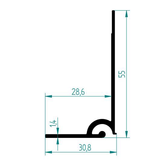 212 FE PANJUR 35 X 55 KÖŞEBENT PROFİLİ