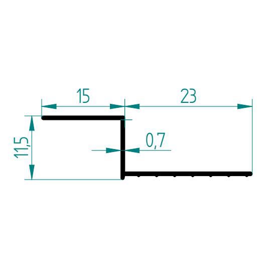 2520 - Z PROFİLİ KK 15 MM UK 23 MM