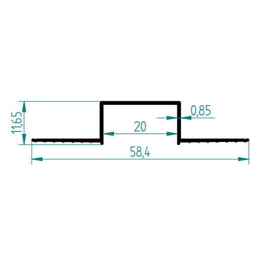 2523 - ÇİFT KANAT U 20 MM