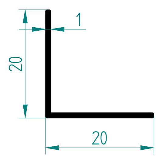 2533 - 20 X 20 X 1 KÖŞEBENT PROFİLİ