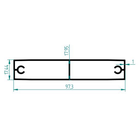 3607 - KUTU KILAVUZ PROFİLİ 20 X 100